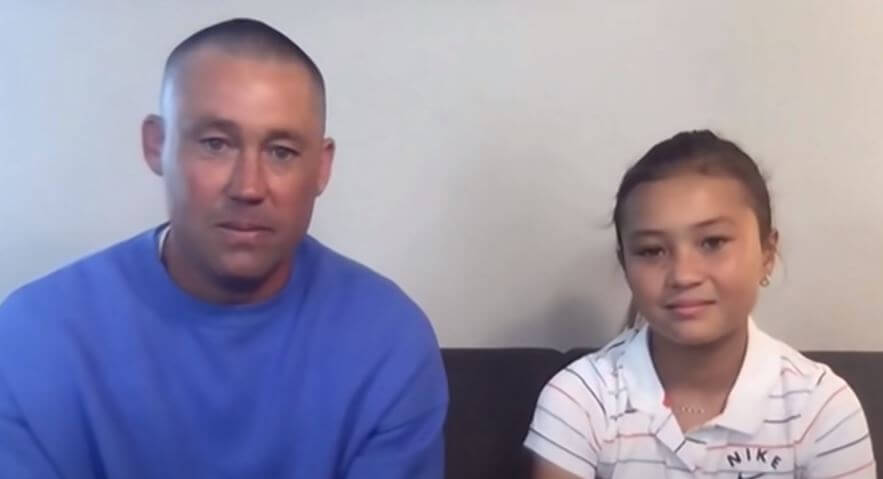 Stu Brown with his daughter Sky Brown.